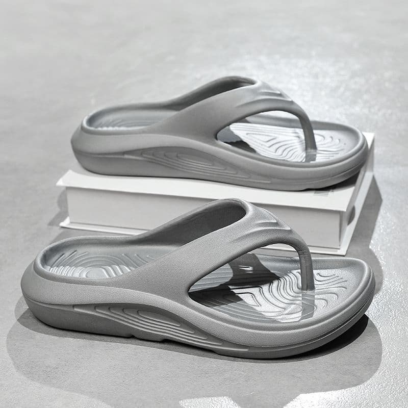 Novo estilo chinelos masculinos chinelos cor sólida sola grossa ao ar livre chinelos sapatos de praia Shu20260908