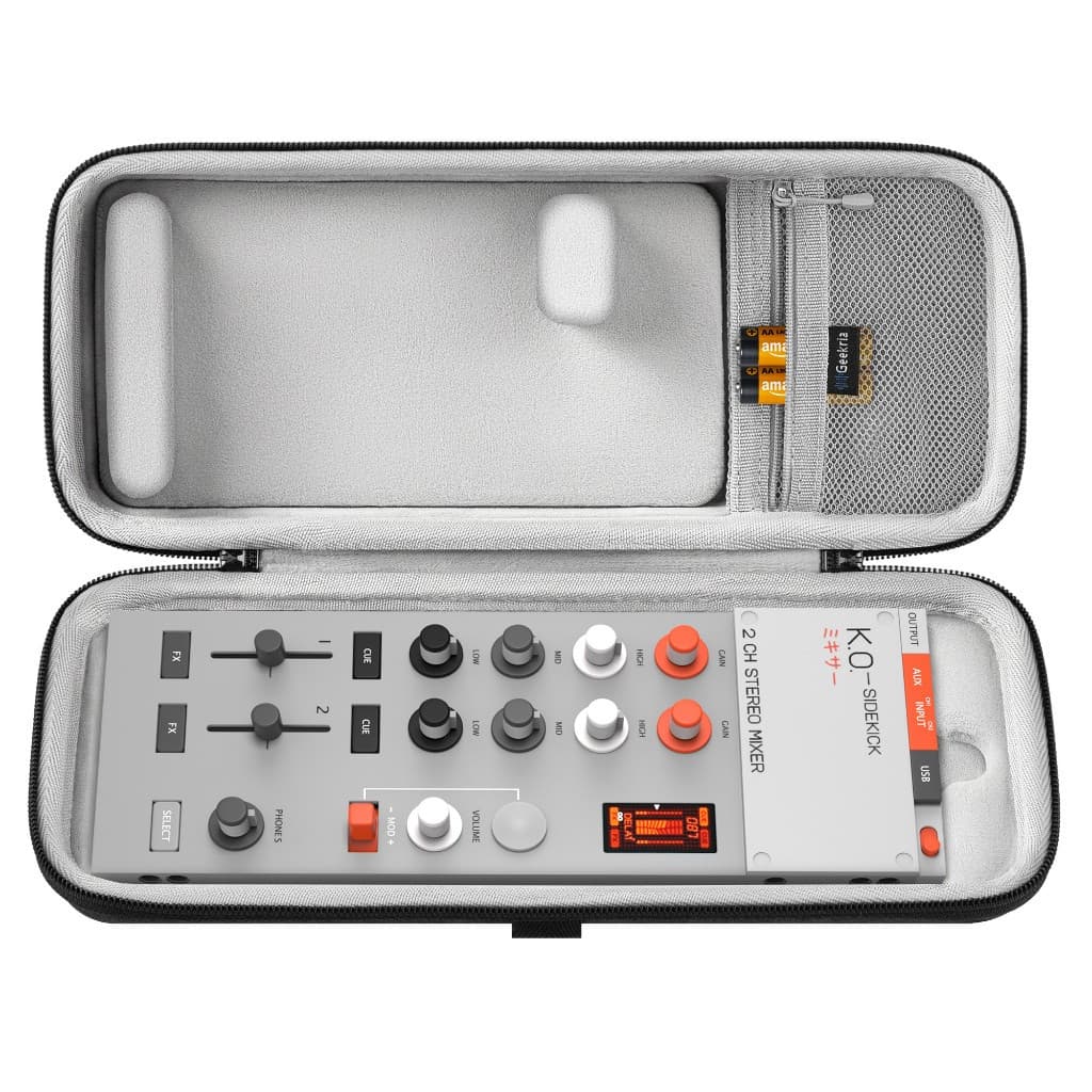 Estojo Rígido GEEKRIA Compatível Com Teen Engineering EP-136 , Bolsa De Transporte Para Mixer De Áudio (Cinza Escuro)