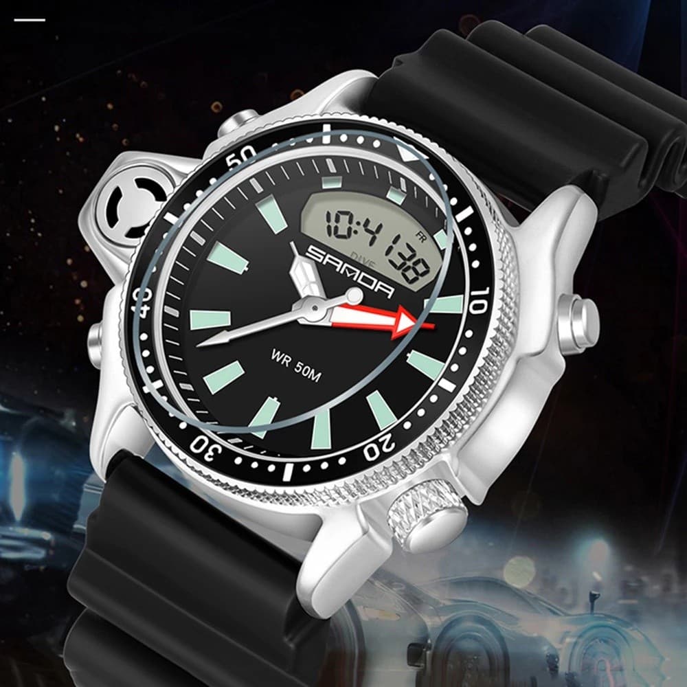 SANDA A Sports Men's Watch, novo estilo de moda Casual militar relógio de quartzo, 50 metros à prova d'água à prova de c
