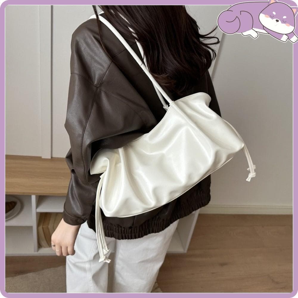 Bolsa Tote , De Ombro Feminina De Grande Capacidade De Cor Sólida Couro Versátil Moderna Para Mulheres