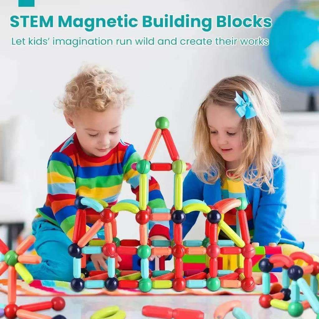 Brinquedo para infantil Blocos de Montar Magnéticos 25/36/42/64/88peças Coordenação Motora
