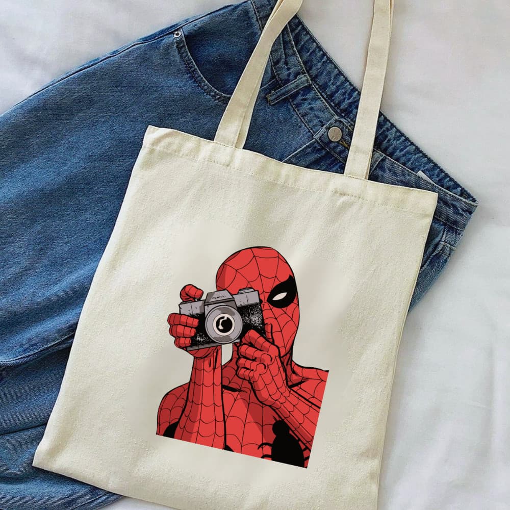 Bolsa de Praia Homem Aranha Spider 100% Algodão Cru Ecologica Ecobag Envio Imediato