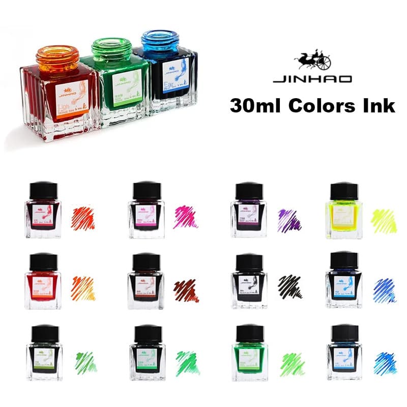 Jinhao 30ml Caneta Tinteiro Tinta De Vidro Engarrafado Para Escrever Desenho Material Escolar De Escritório