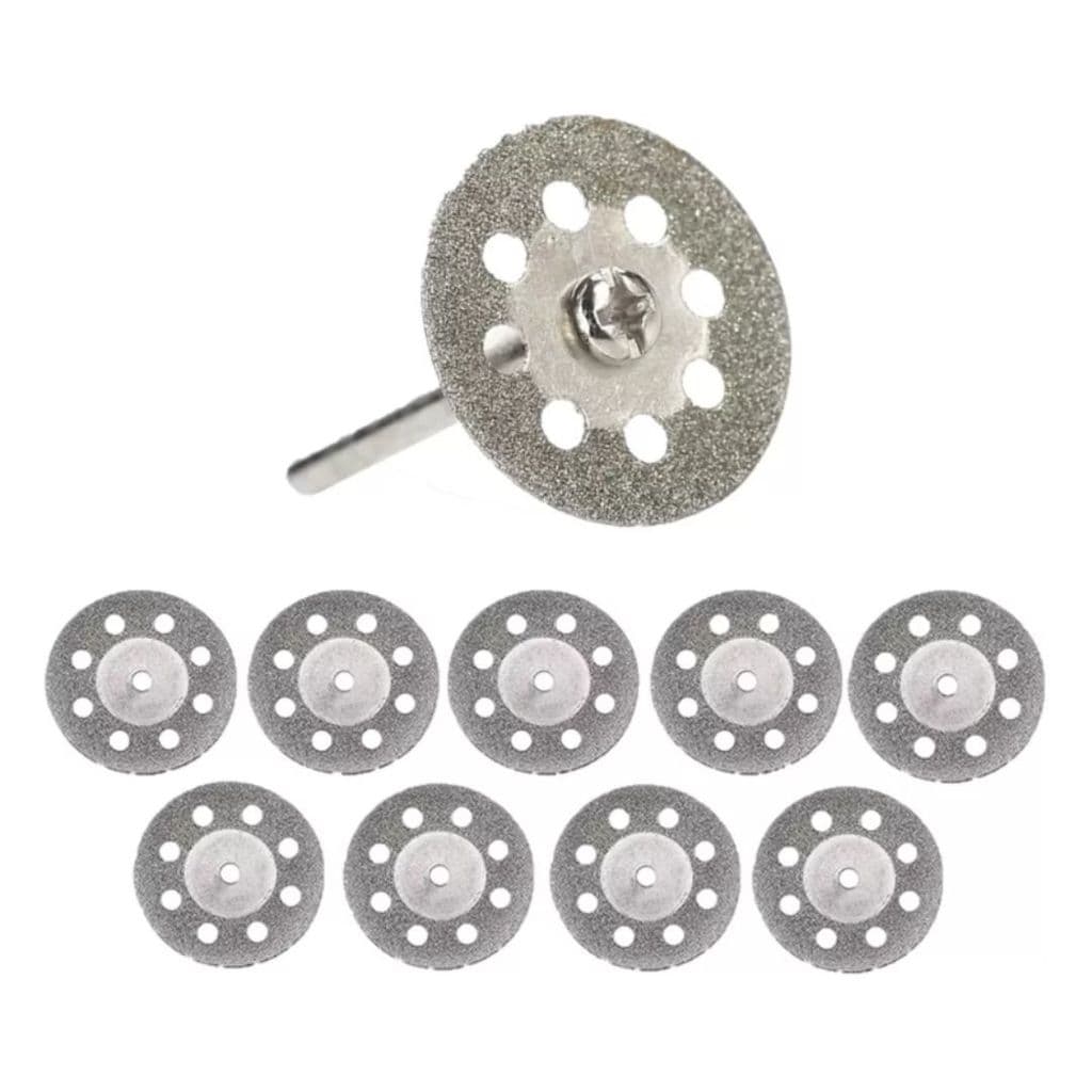 JOGO 10 MINI DISCOS DIAMANTADOS 22MM CORTE MICRO RETIFICA
