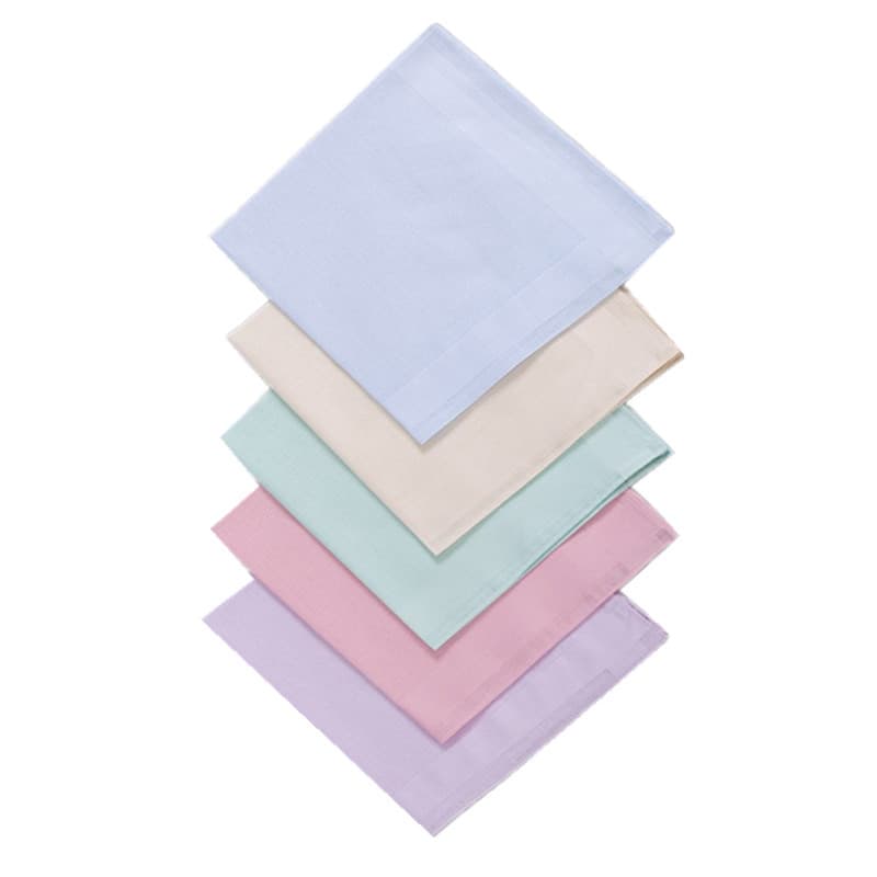 5 Pçs/set 40x40cm Cor Sólida Algodão Mulheres Bolso Quadrados Lenços Terno Macio Suor Presente De Festa