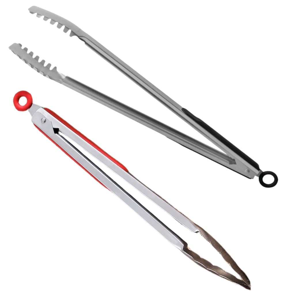 Pegador Inox 35 Cm Churrasco Com Trava Universal Culinário Cor Aço Inox