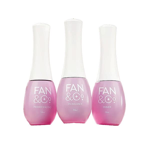 Preparadores e Finalizadores Top Coat Primer Base Coat Ph Balance FAN&CO 14ml Unhas de Gel LED/UV Profissional Anvisa