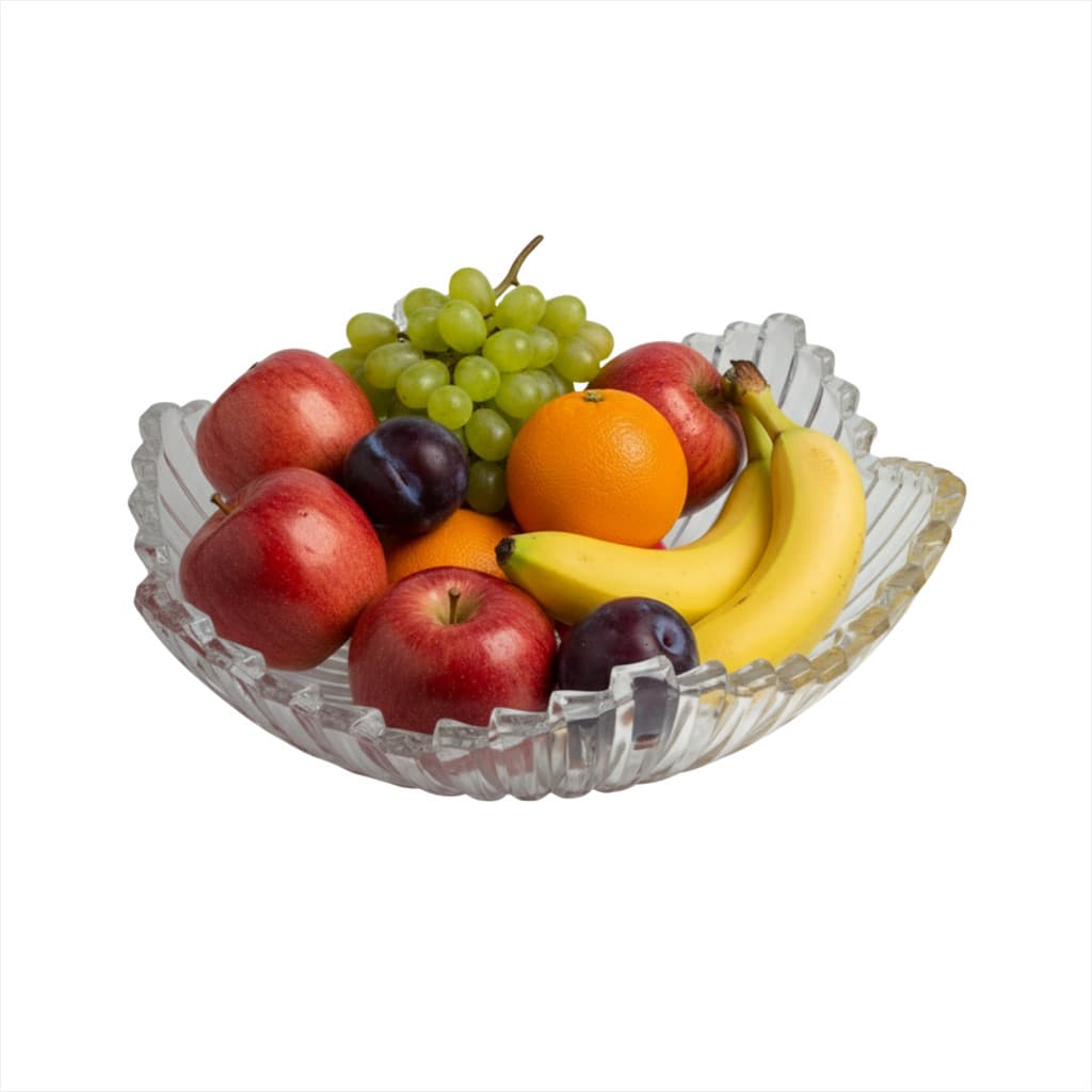 Fruteira de Vidro Centro Mesa 29cm Saladeira Decorativa Porta Frutas Cozinha