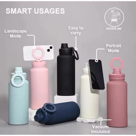Suporte  Magnético Para Celular Garrafa Térmica 600ml，1000ml Base de Silicone