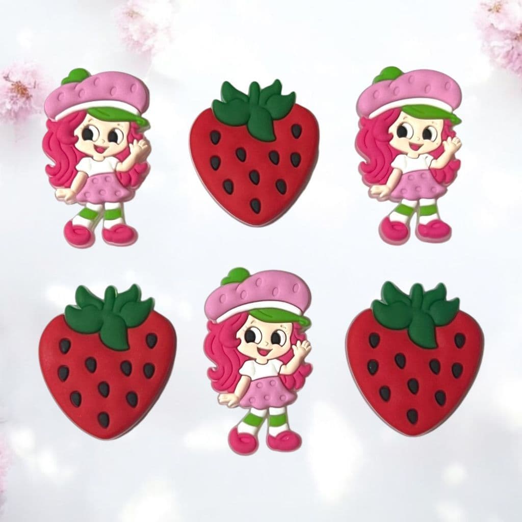Aplique Emborrachado Morango Moranguinho Infantil Laços Tiaras Prendedores Artesanato DIY