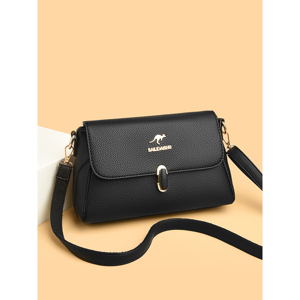 Bolsa feminina de couro genuíno 2026 novo estilo moda bolsa mãe de meia-idade couro macio All-Match Lock telefone móvel