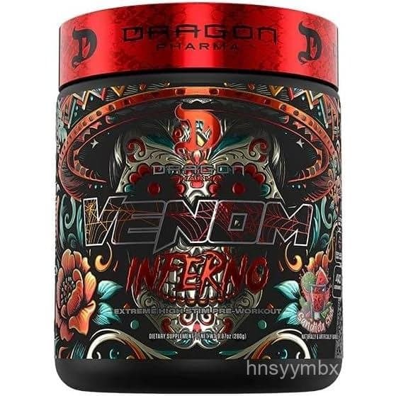 DRAGON PHARMA Venom Inferno, Pré-Treino de Alta Estimulação Extrema, Energia Explosiva e Foco Incomparável (40 Porções,