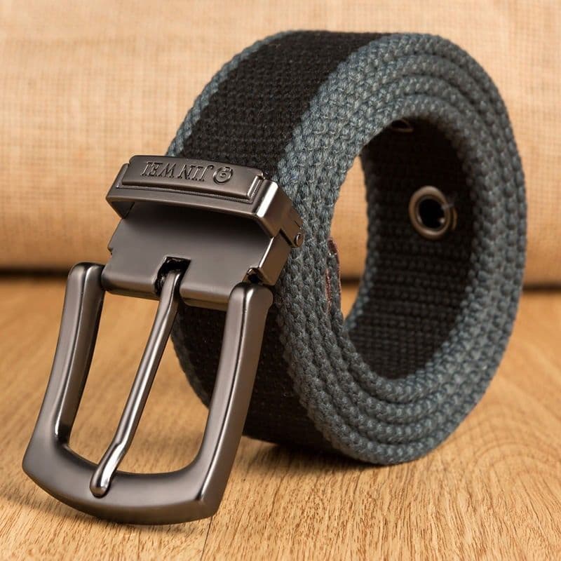Cinto de lona masculino com fivela de pino, versão coreana, jovem, estudante, Casual, Jeans, calças compridas
