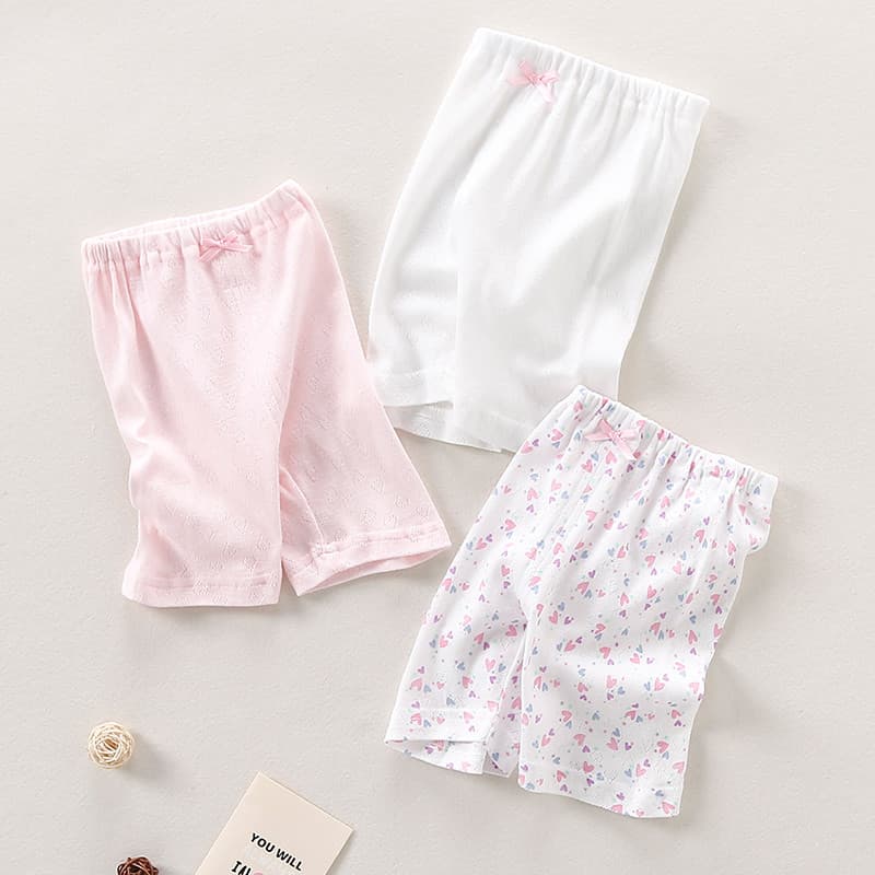 Calças cortadas para meninas japonesas Calças médias de algodão puro Calças infantis de verão para casa de ar con