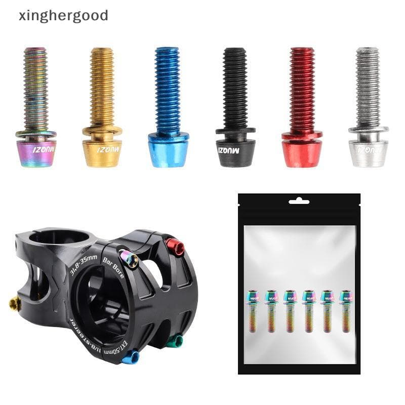 Xinghergood 6 Peças De Parafusos Para Alça De Mountain Bike M5x17mm De Haste De Bicicleta Guidão De Estrada ﻿ Coloridos
