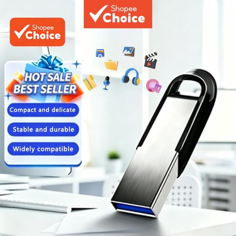 Flash Drive de Alta Velocidade Pen Drive 32GB de Metal, usado para a transmissão e backup de fotos, vídeos e dados -