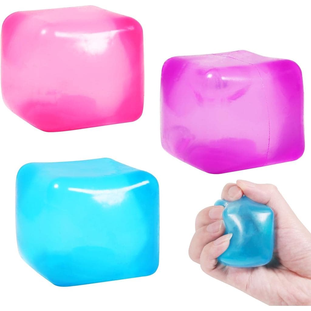 Pacote com 3 Cubos Anti-estresse Macios para Adultos e Crianças - Brinquedo Anti-stress para Relaxamento e Tranquilidade