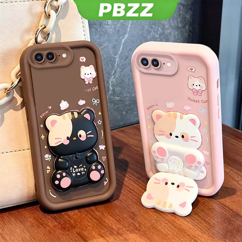 Capa Para iphone 7 plus 7p 8p 8 se 2 ipnone capinha normal Suporte de gatinho fofo feminina JTXMMZJ1