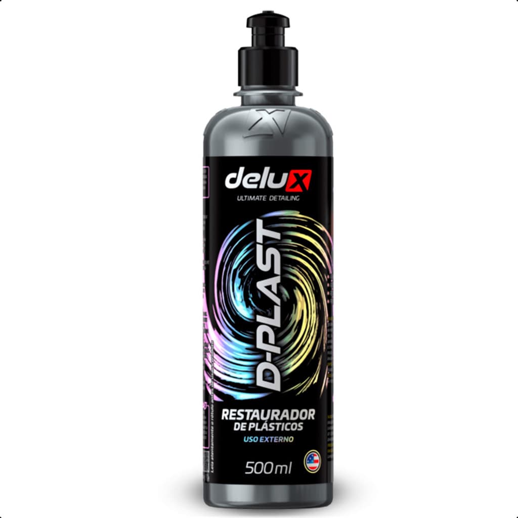 Restaurador de Plásticos D-Plast Luxcar 500ml Proteção UV renova plásticos e borrachas externas