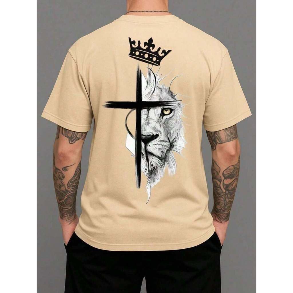 Camiseta Streetwear - Edição Minimalista "Gothic Cross" Cruz Gótica Fé católica Religiosa Uso Diário Presente Algodão 10