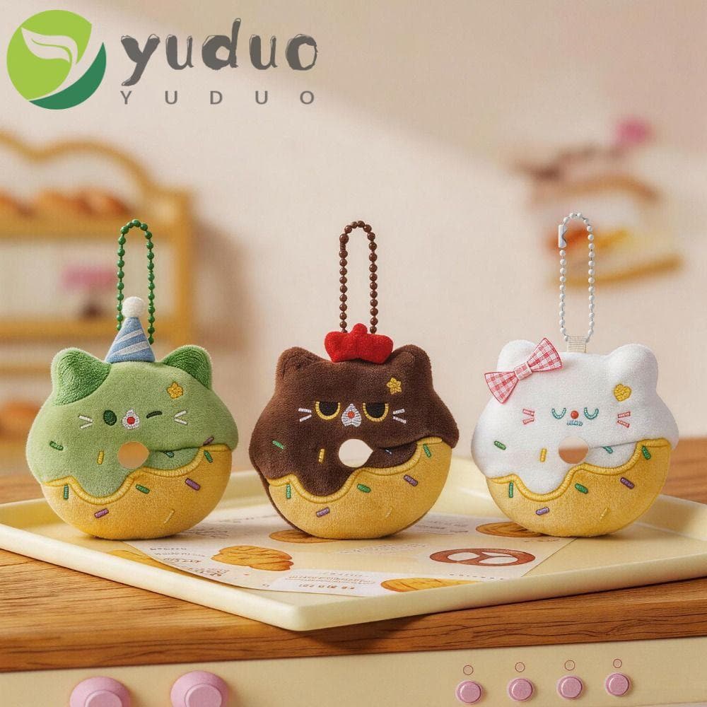 Chaveiro De Pelúcia YUDUO Donut Cat , Gato Fofo Com Design Peludo Macio , Pingente De Bolsa Pequeno