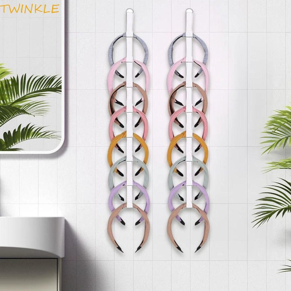 Organizador De Faixa De Cabeça TWINKLEO , Suporte De Armazenamento Com Economia De Espaço Montado Na Parede De 8 Slots