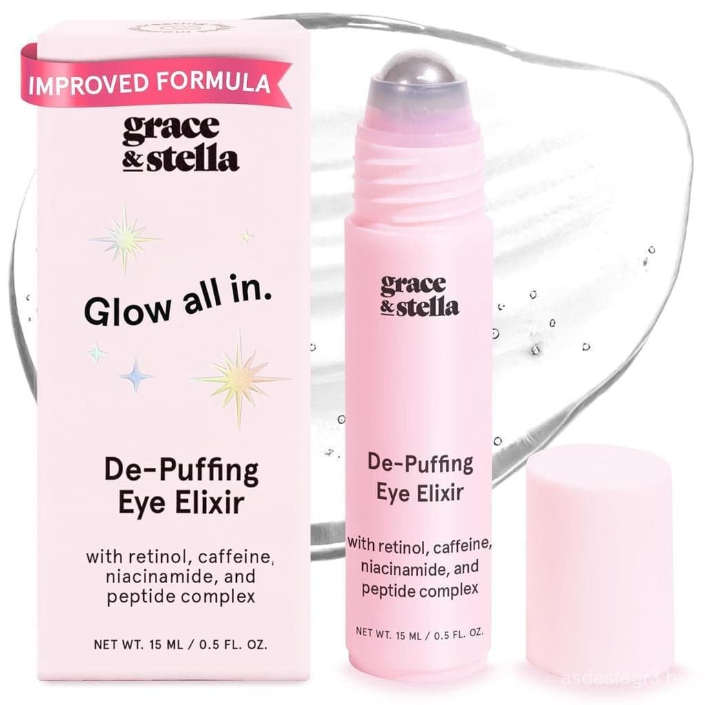 Sérum Iluminador para Olheiras Grace&Stella Rollerball - Essencial para Viagens de Avião - Produto de Higiene Pessoal, E