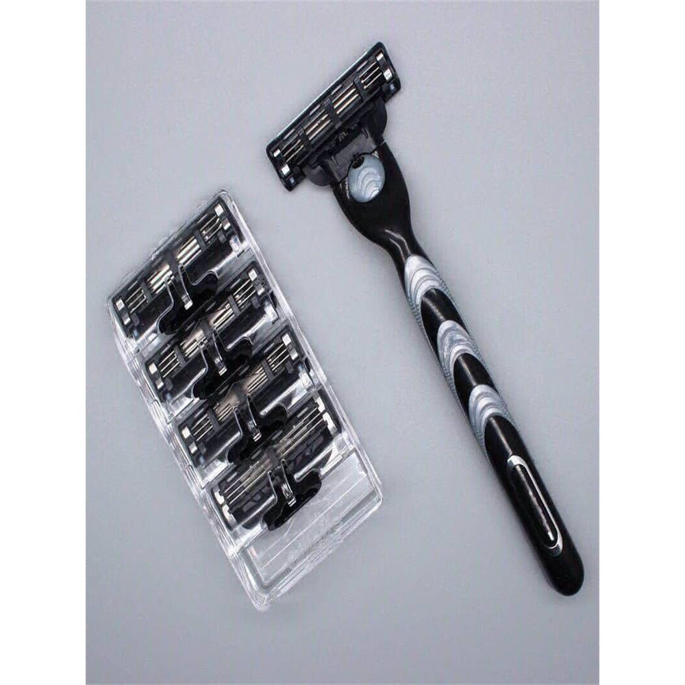 Navalha Manual de três camadas adequada para alemão geextremamente estilo 3 lâmina de barbear antiquada masculina suport