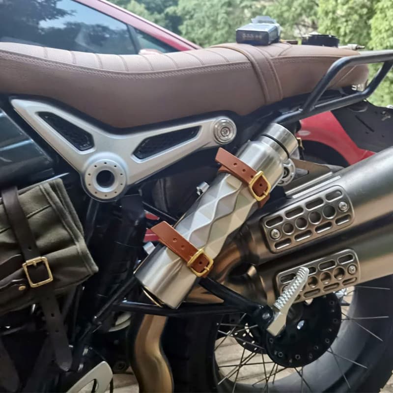 Tanque de combustível retrô Borg Harley retro locomotiva bobber modificado garrafa de água suporte de copo de couro de l