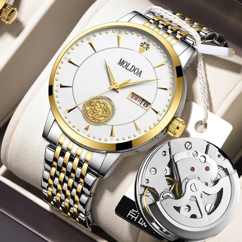 relogio masculino Genuíno suíço relógio mecânico automático oco relógio masculino à prova dwaterproof água duplo calendá
