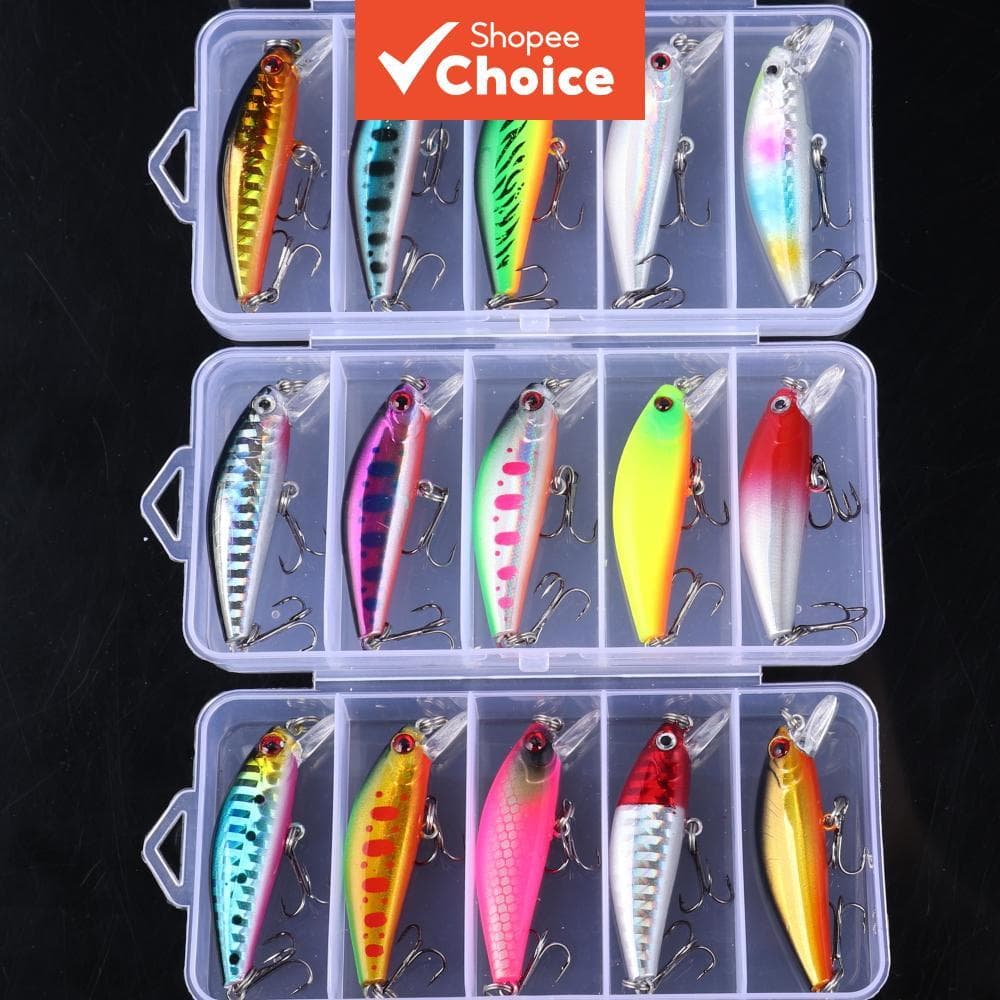 5 iscas de pesca minnow afundantes de 5,5 cm e 6,5 g – iscas duras artificiais para robalo