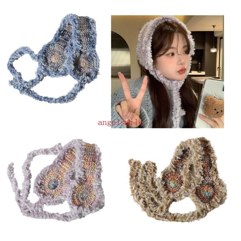 Melhor Malha Orelha Quente Earmuffs Headbands Lã Macia Para Meninas Roupas Inverno