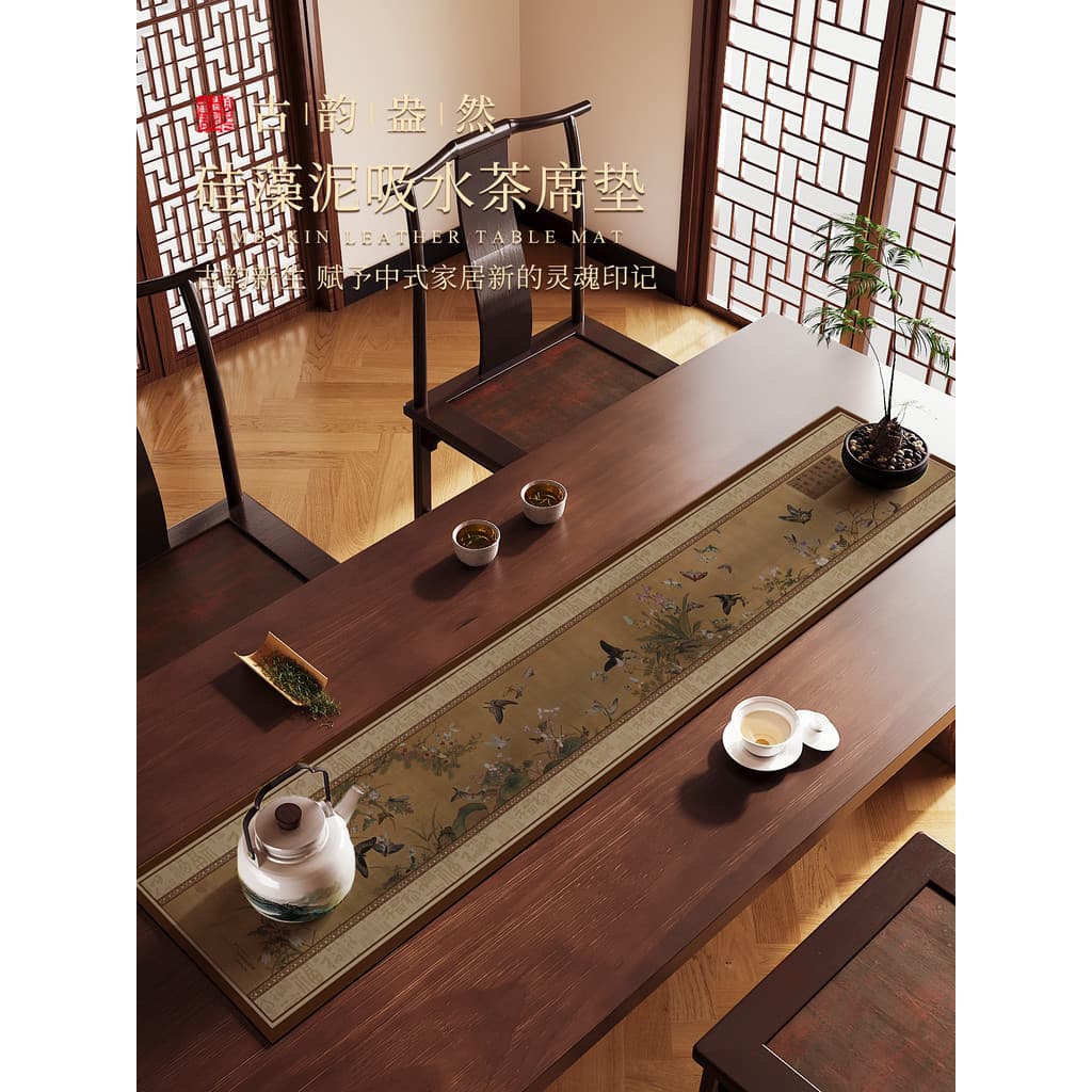 Corredor de mesa estilo chinês Zen toalha de mesa de chá tira longa mesa de chá atmosfera Layout mesa de chá lama de dia