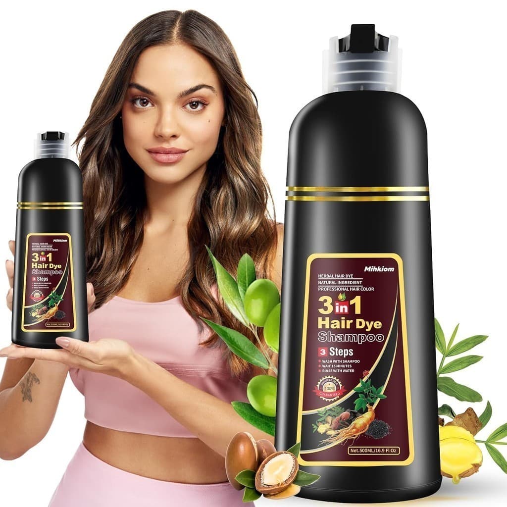 Shampoo Preto Cor 500ml , Cobertura De Cabelo Branco , Tintura Masculina E Feminina