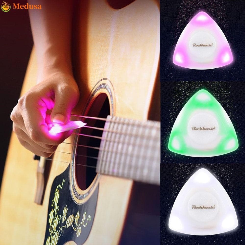 Peças De Guitarra De Toque LED Brilhante MEDUSA Branco/Verde/Roxo Luminosas