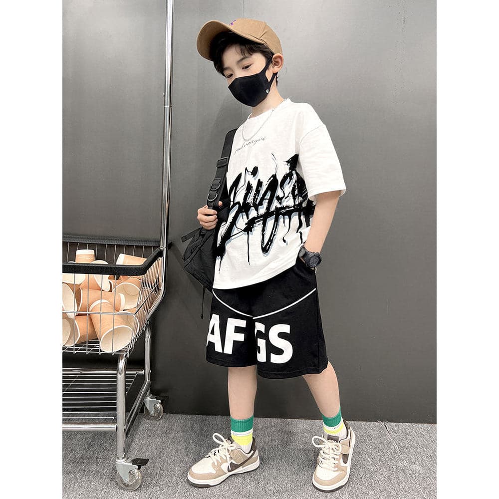 Meninos verão camiseta de manga curta 2026 novo estilo grande menino verão roupas infantis topo bonito 9 roupas infantis