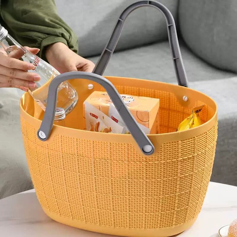 Cesta de compras portátil cesta de banho cesta de banho de plástico tamanho grande cesta de compras de supermercado cest