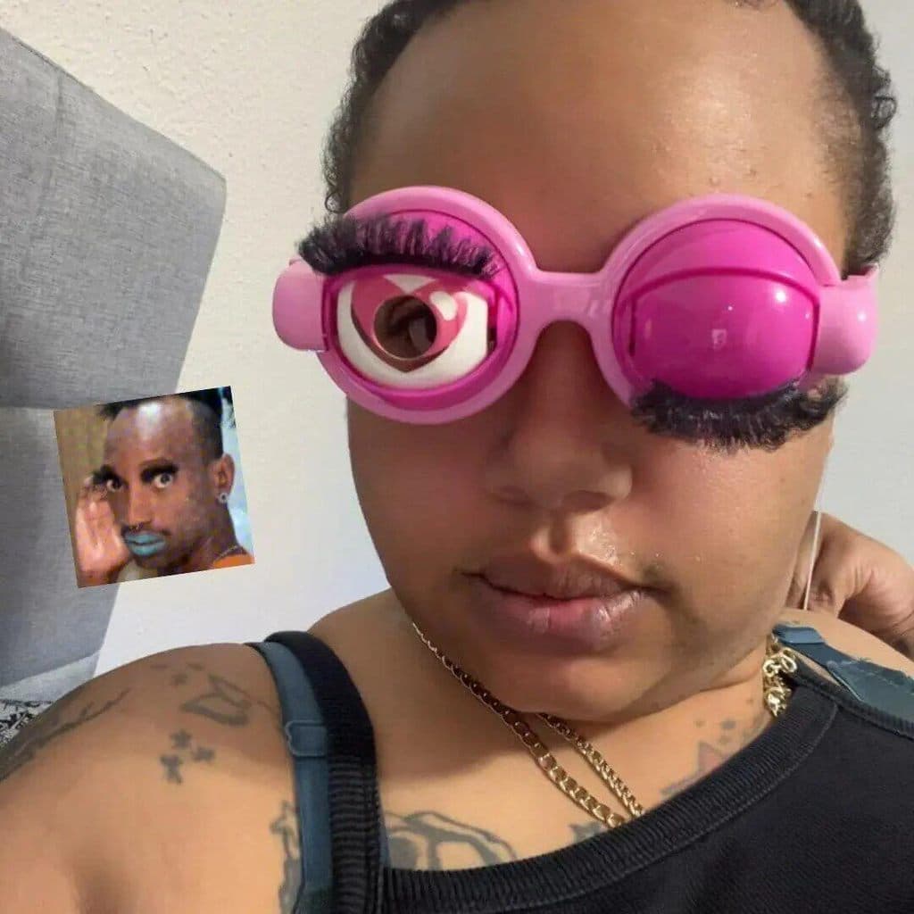 [Alta qualidade] Óculos loucos Wink movendo amor óculos quadro engraçado olhos grandes foto acessórios para celular