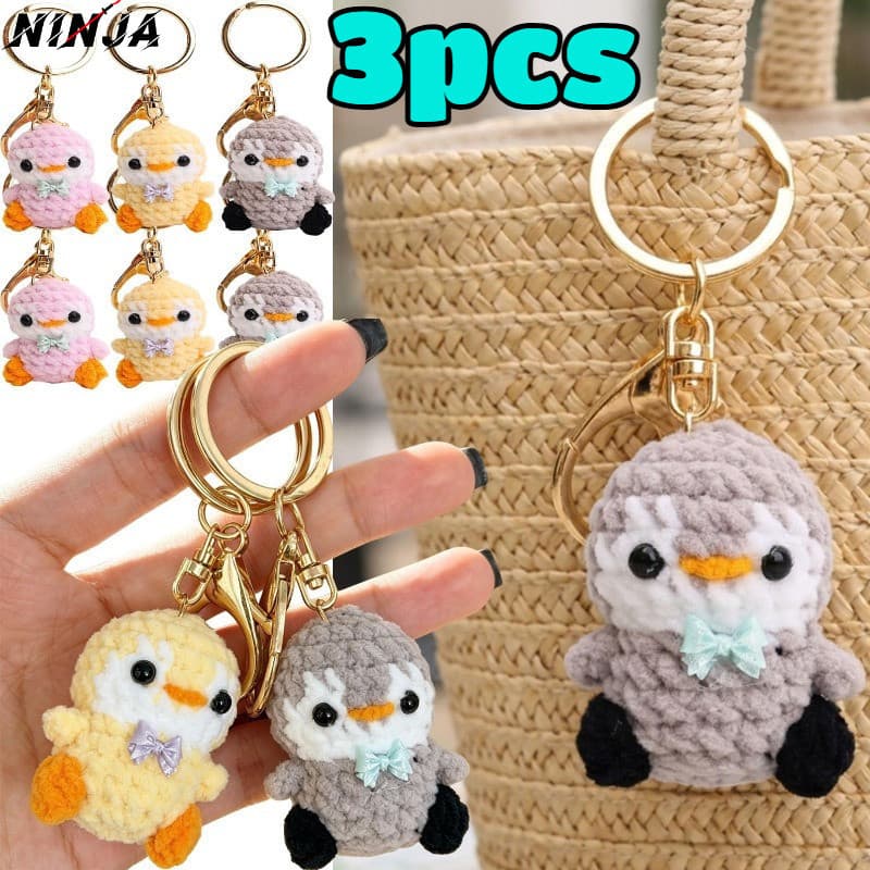 [Extreme] Chaveiro De Pinguim De Crochê De Malha-Fofo Boneca De Animal De Desenho Animado-Artesanal DIY-Pingentes De Min