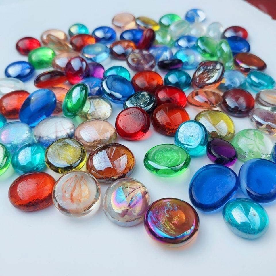 Multicolorido pequena pedra cores misturadas combinando contas planas de vidro pedra de vidro transparente hidropônico d