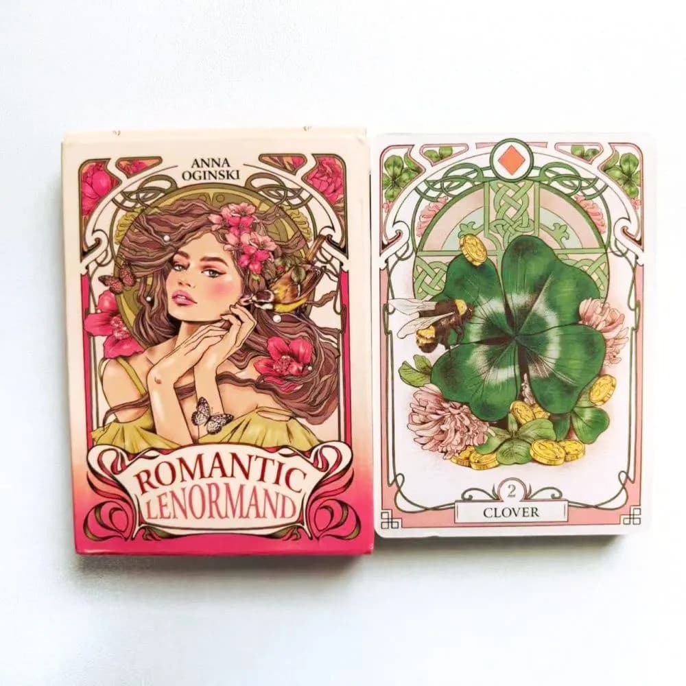 Tarot 37 Pcs Cards 9*6cm (with 1 Special Card) Romantic Lenormand Oracle Floral Motifs of The Art Nouveau Style L01