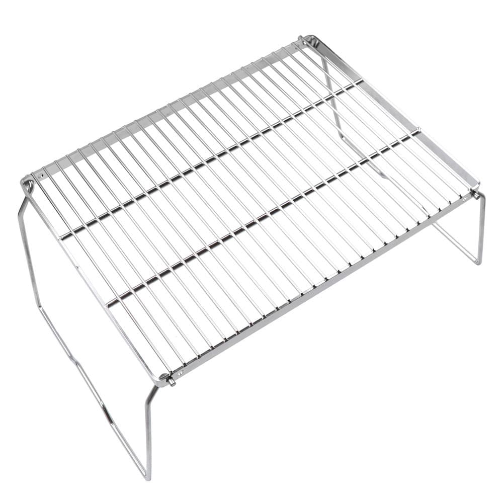 Ao ar livre portátil dobrável rack de churrasco acampamento piquenique fogão aço inoxidável suporte acampamento jaqueta