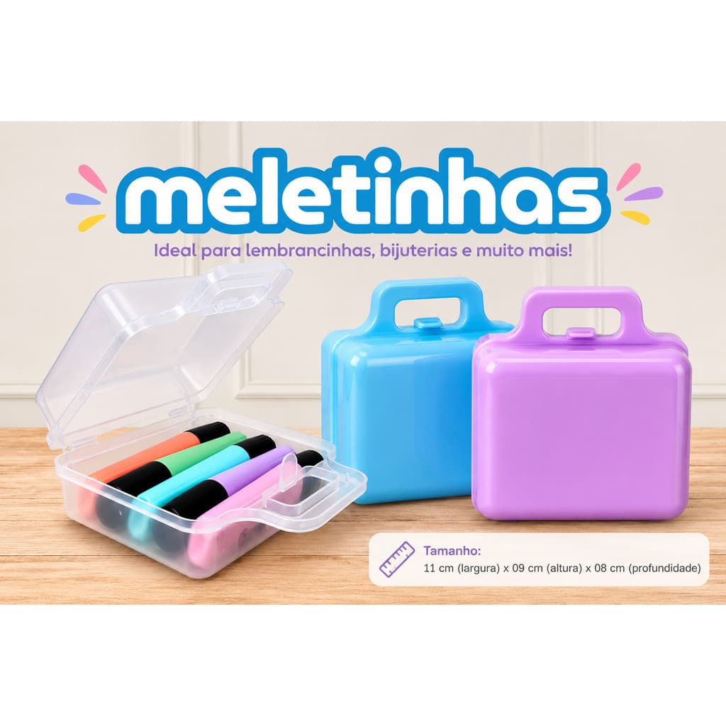 Maletinha Plástica Transparente 11x09x07 CM