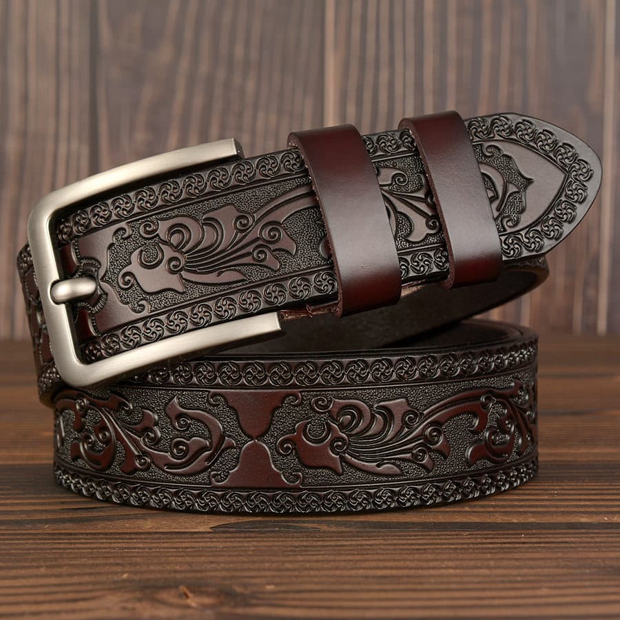 cinto cowboy cinto masculino masculino couro legítimo Cinto Jeans retrô Formal de meia-idade com fivela de pino