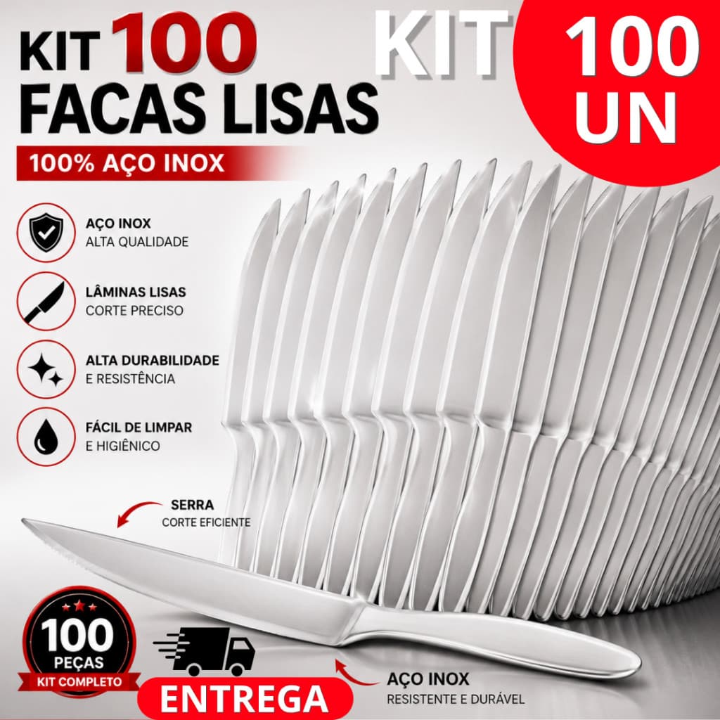 Faca para Pão Inox Serrilhada Cozinha Profissional Talher Resistente Corte Preciso Restaurante