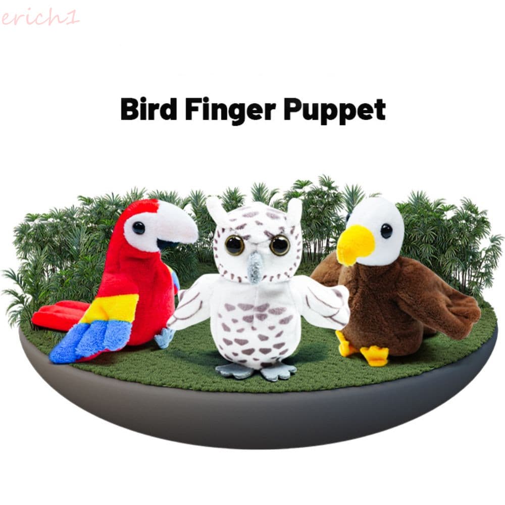 ERICH1 Boneca De Dedo De Papagaio , Pelúcia , Fantoche Pássaro Para Contar Histórias Mão De Animal De Simulação