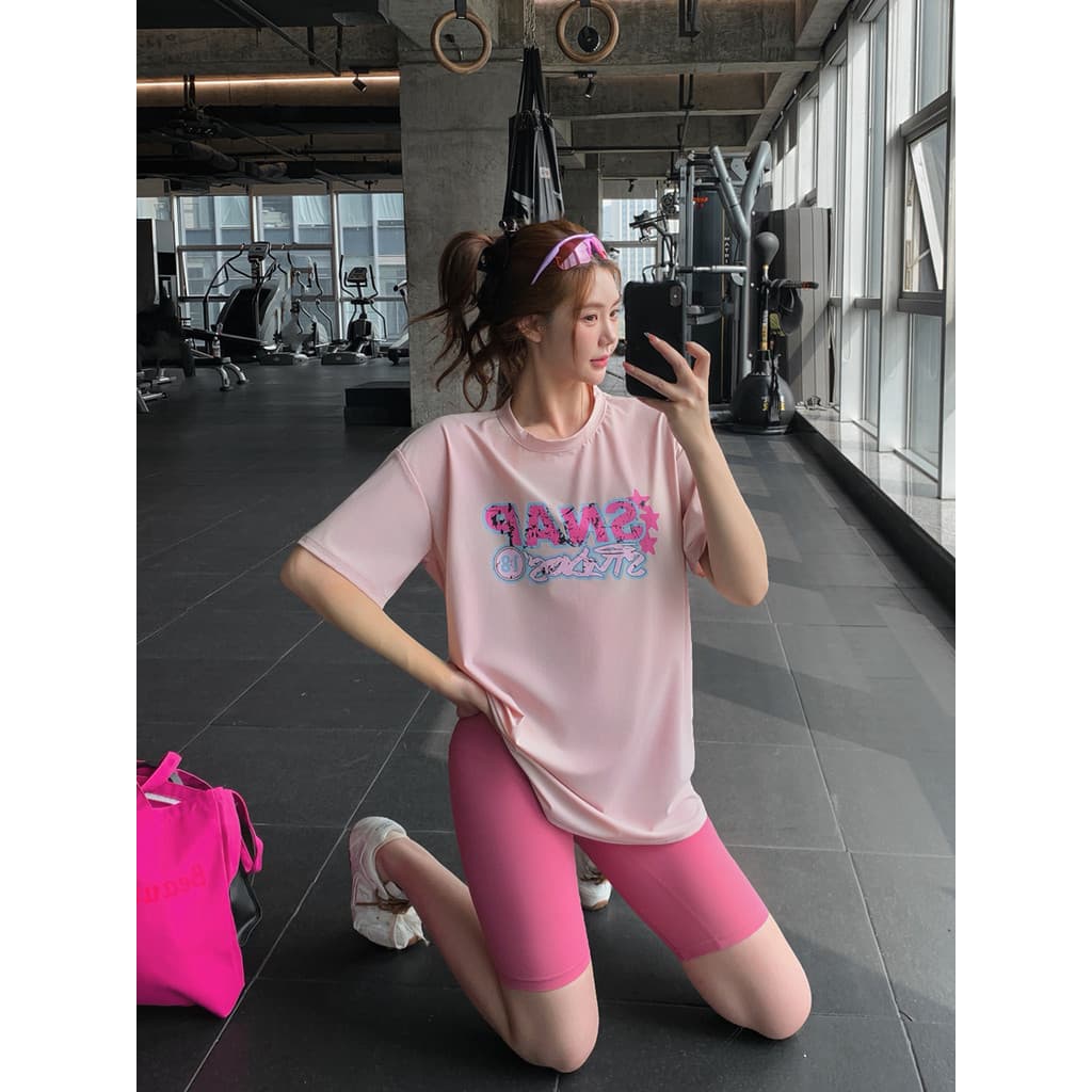 Solto mais magro olhar roupas de Fitness Plus Size gordura mm correndo Yoga topo de secagem rápida impresso esportes cam