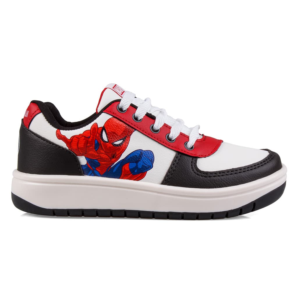 Tênis Infantil Masculino Menino Homem-Aranha Spiderman Marvel Heroes Herói Personagem Cadarço Macio Original MSP05DY