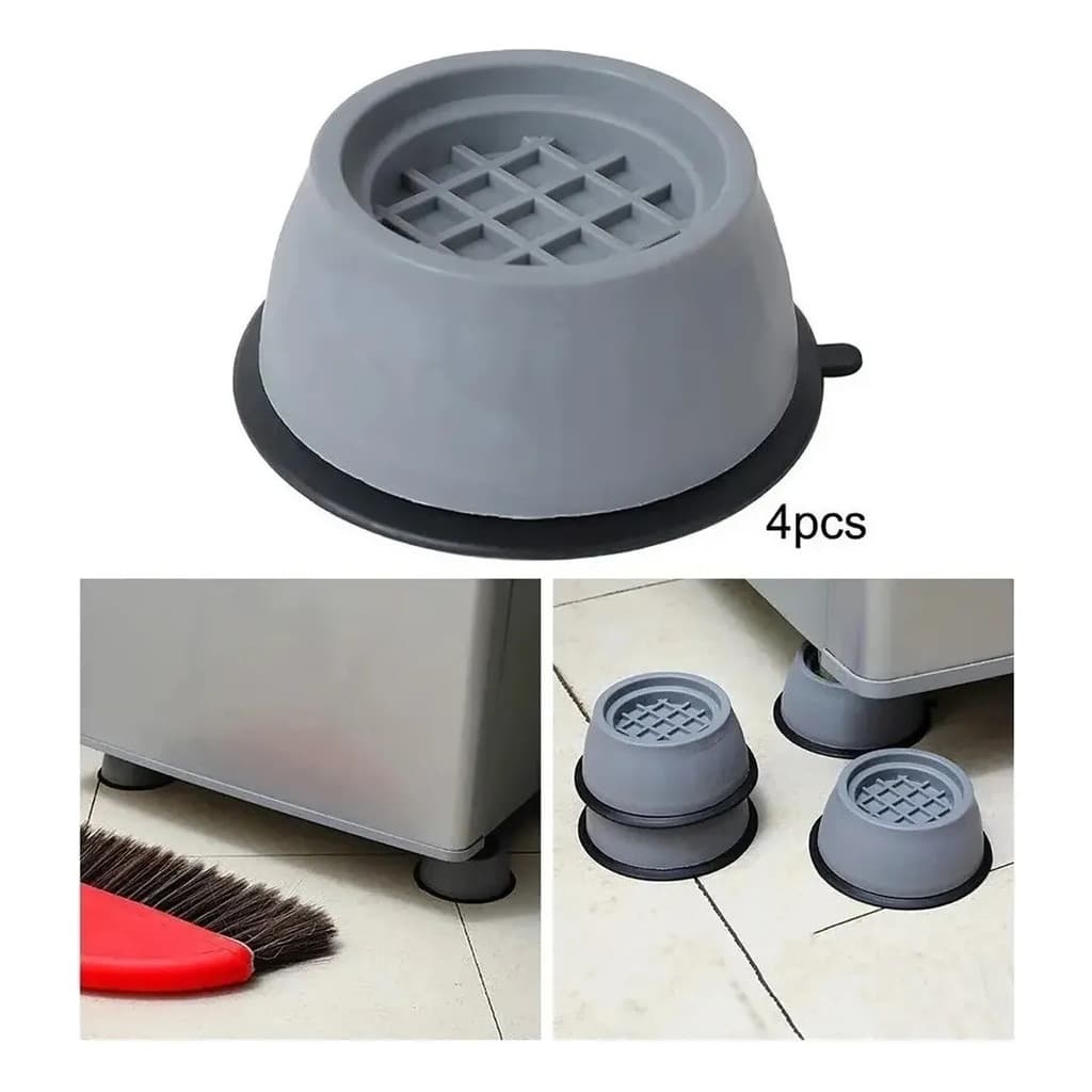 Kit 2 com 4 Pés Niveladores Universal Silicone Geladeira Fogão Armário Ajuste