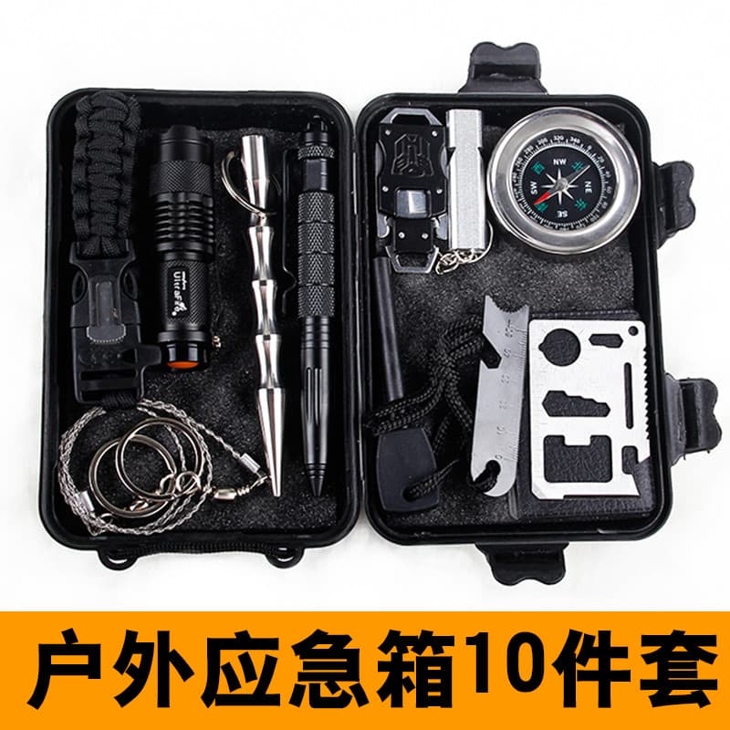 Equipamento de sobrevivência ao ar livre acampamento viagem montanhismo kit portátil emergência multifuncional kit sobre